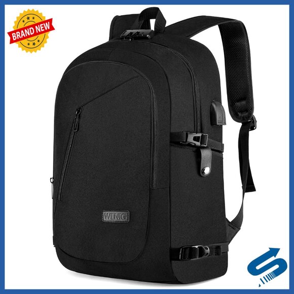 Large Laptop Backpack with USB Charging Port Anti Theft Water Resistant Durable